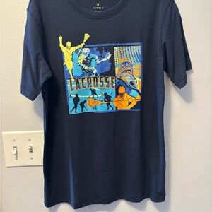 Navy Lacrosse Graphic T-Shirt